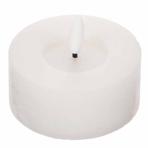 2er-Set LED-Teelichter aus weißem Echtwachs, Ø 7 x 6 cm, warmweiß, mit 6-Stunden-Timer
