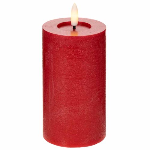 Rote LED-Stumpenkerze aus