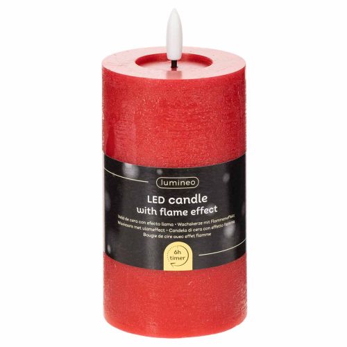 Rote LED-Stumpenkerze aus