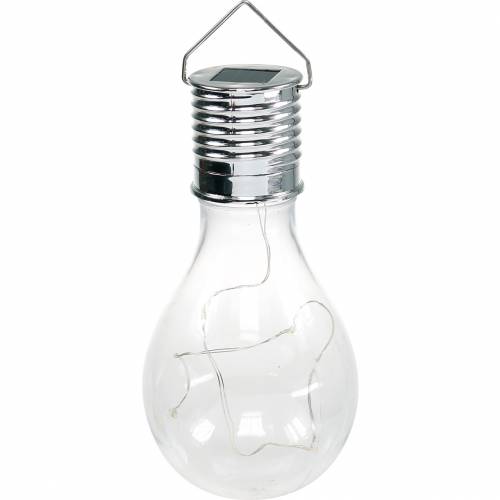 Gartendeko Solar-LED-Leuchte Glühbirne Transparent Warmweiß H15cm