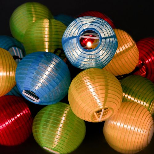 LED Lichterkette Lichtergirlande 20 Lampions 9,5m
