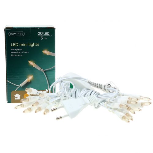 Floristik24 LED Minikette 20L weiß warmweiß 3m