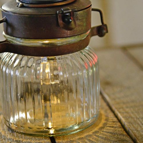 Floristik24 LED-Laterne, Hängelampe, Solarlicht im Glas Ø11cm H14cm
