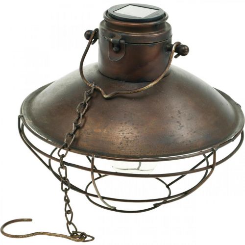 Floristik24 LED-Hängelampe, Pendelleuchte Rustikal, Solarbetrieben Ø24,5cm H24cm