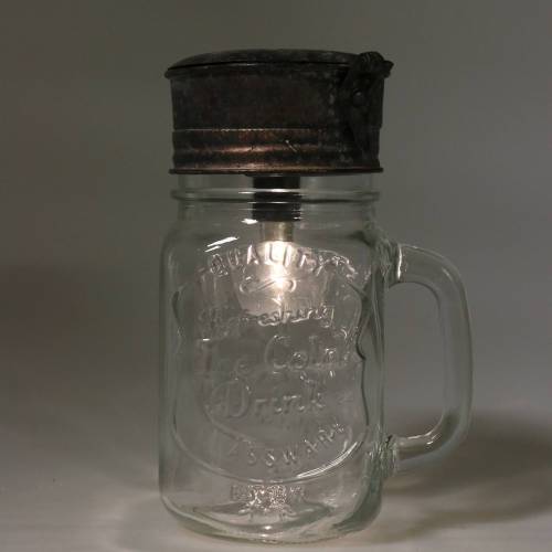 Artikel Deko-Trinkglas mit LED Lampe Ø8cm H16cm