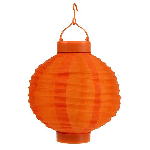 Floristik24 Lampion LED mit Solar 20cm Orange