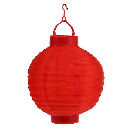 Floristik24 Lampion LED mit Solar 20cm Rot