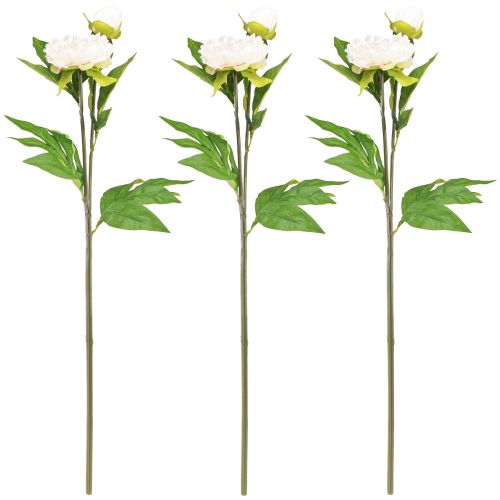Artikel Lange künstliche Pfingstrosen Kunstblumen Creme 70cm 3 St