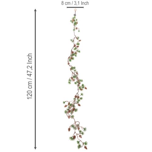 Künstliche Lärchengirlande mit Zapfen und Nadelzweigen 120cm | Floristik24.at