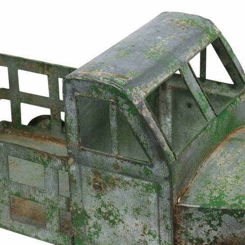 Floristik24 Blumentopf Lastwagen Zink Grau, Grün 42×17,5×19,5cm