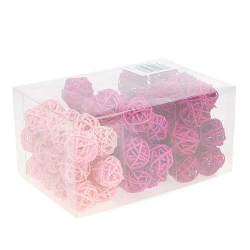 Floristik24 Lataball Sortiment 3cm Rosa/Pink/Flieder 72 St