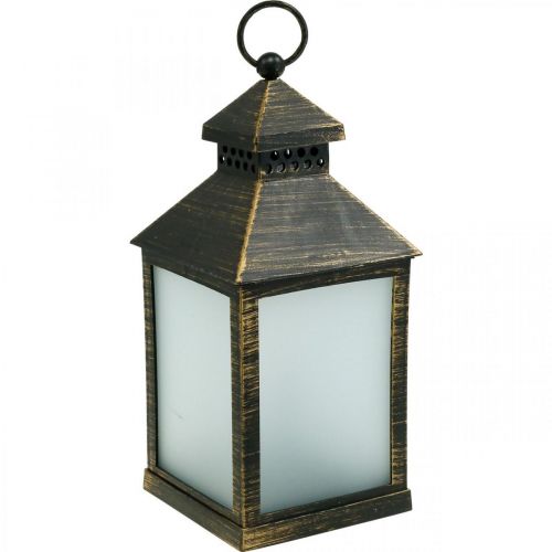 LED Laterne mit Timer Deko Laterne Vintage Gold H23cm