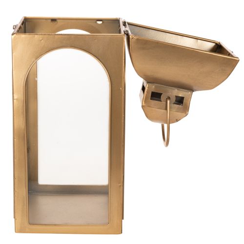 Laternen-Set aus Metall und Glas in Messing-Optik, H50cm und H42,5cm, 2-teilig | Floristik24.at