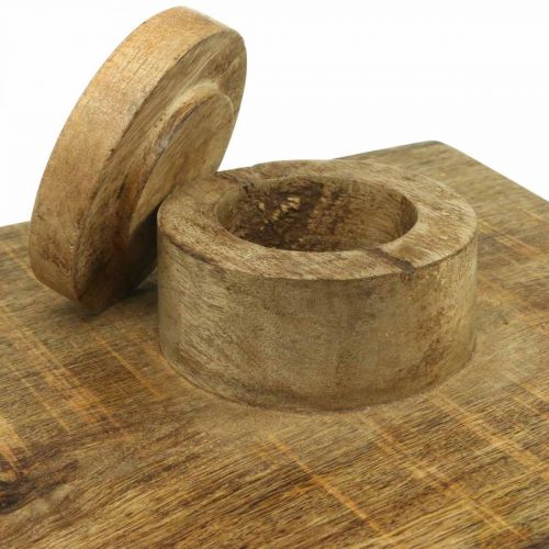 Floristik24 Laterne Holz groß mit Glas Windlicht Antik Look 25×25×41cm