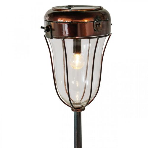 Floristik24 Solar-Laterne zum Stecken, LED-Stableuchte Ø13,5cm L58cm H21cm