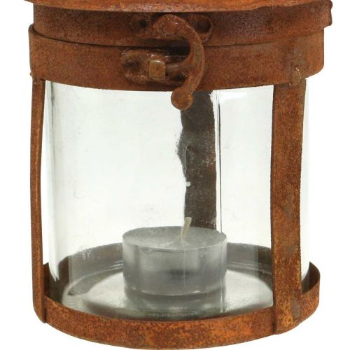 Floristik24 Metalllaterne mit Edelrost, Sommerdeko, Laterne aus Metall Rost H18cm Ø10cm