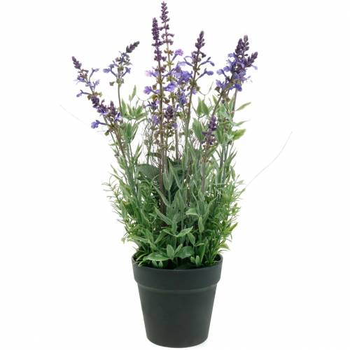 Floristik24 Blumendeko Lavendel im Topf Kunstpflanzen
