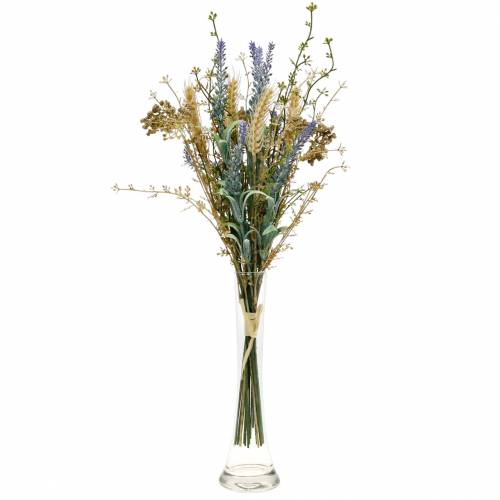 Künstlicher Lavendelbund, Seidenblumen, Feldstrauß aus Lavendel mit Ähren und Mädesüß