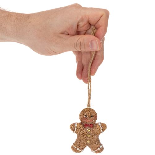 Deko-Anhänger Lebkuchenfiguren aus Polyresin 7cm 3er-Set Braun-Rot-Weiß für Innen | Floristik24.at