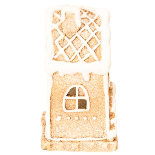 Teelichthalter Lebkuchenhaus aus Keramik 13cm Braun | Floristik24.at