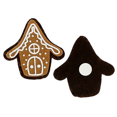 Floristik24 Lebkuchenhaus 4,5cm mit Klebepunkt 12 St