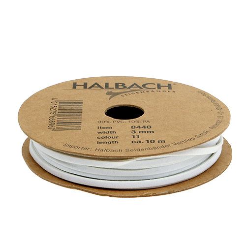 Floristik24 Lederband Weiß 3mm 10m