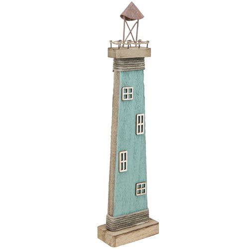 Floristik24 Leuchtturm Antik Optik Maritime Tischdeko Holz Blau 40,5cm