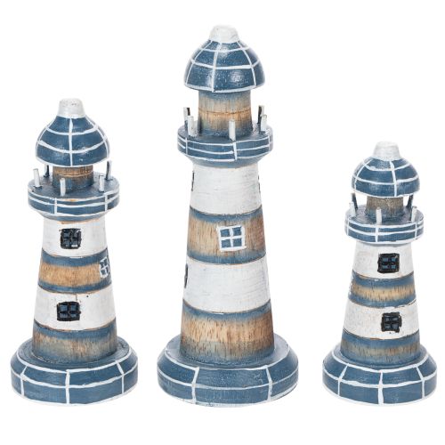 Leuchtturm Dekoration maritimer Stil für Wohnzimmer und Terrasse 20cm Set à 3St | Floristik24.at