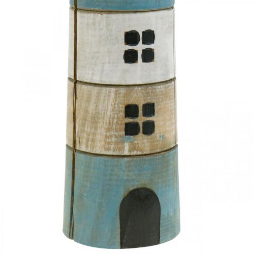 Floristik24 Maritime Deko, Leuchtturm aus Holz, Meeresdeko, Deko-Leuchturm Blau H31cm