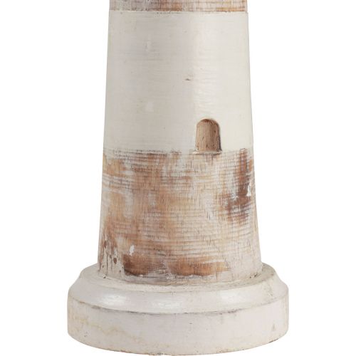 Floristik24 Leuchtturm Deko Maritime Deko Holz Natur Weiß 58cm