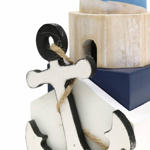 Maritime Deko Leuchtturm Hellblau 34cm | Floristik24.at