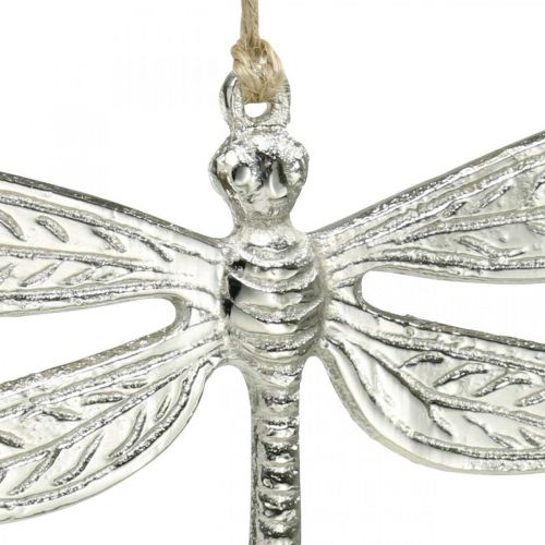 Floristik24 Libelle aus Metall, Sommerdeko, Deko-Libelle zum Hängen Silbern B12,5cm