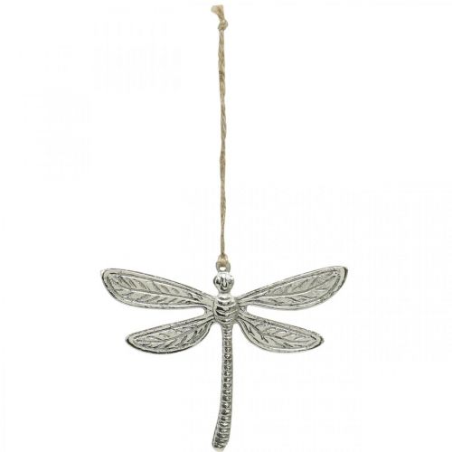 Floristik24 Libelle aus Metall, Sommerdeko, Deko-Libelle zum Hängen Silbern B12,5cm