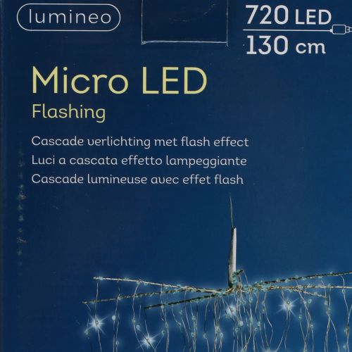 Floristik24 Lichtkaskade Micro-LED Kaltweiß 720er H130cm