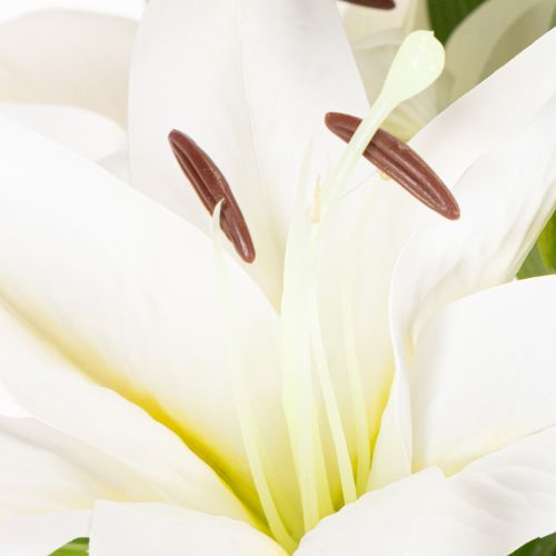 Lilien Kunstblume aus Kunststoff mit 6 weißen Blüten, Höhe 66 cm | Floristik24.at