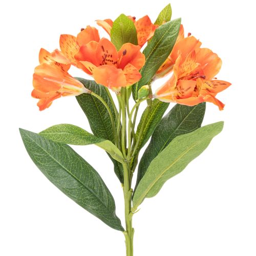 Künstlicher Blumenstrauß Alstroemeria Orange 75cm 3 Stängel für Wohnraumdekoration | Floristik24.at