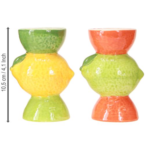 Artikel Limetten und Zitronen Deko Kerzenhalter Keramik H10,5cm 2St