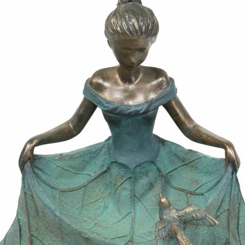 Floristik24 Vogeltränke Gartenfigur Mädchen im Blütenkleid H33,5cm