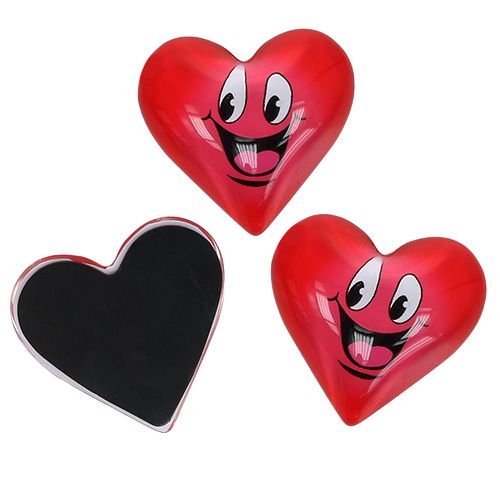 Floristik24 Magnet Herz Emoticon&reg;Rot 4cm 6St