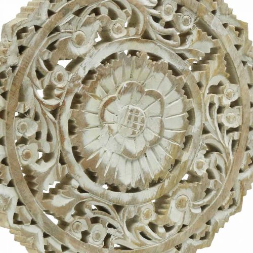 Floristik24 Mandala zum Stellen, Florale Holzdeko, Tischschmuck, Sommerdeko Shabby Chic Natur H39,5cm Ø30cm