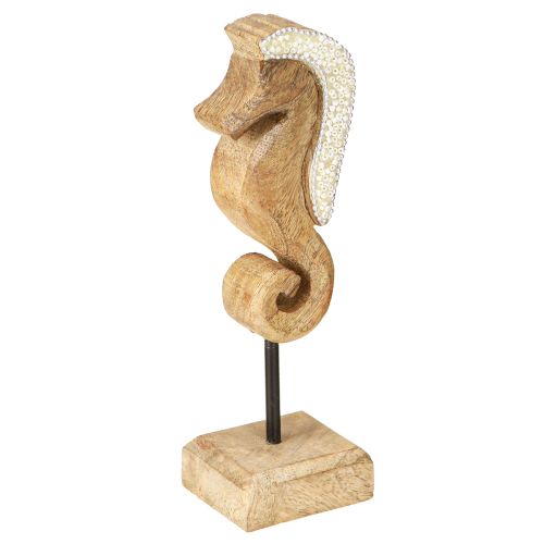 Artikel Mangoholz Deko Seepferdchen mit Perlen Tischdeko maritim 20cm