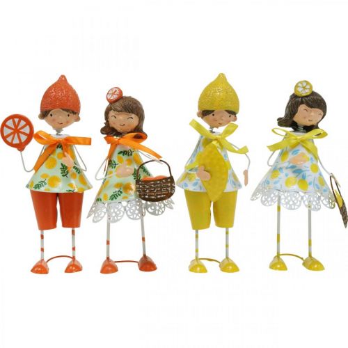 Artikel Kleine Früchtchen, Sommerdeko, Figuren Zitronen Orangen H17/18cm 4St