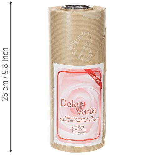 Manschettenpapier 25cm 100m Natur Herzen – Nassfestes Floristenpapier | Floristik24.at