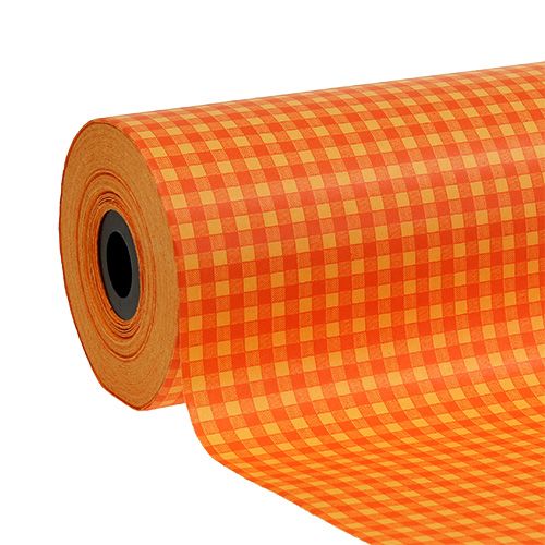 Floristik24 Manschettenpapier 25cm 100m Orange Karo