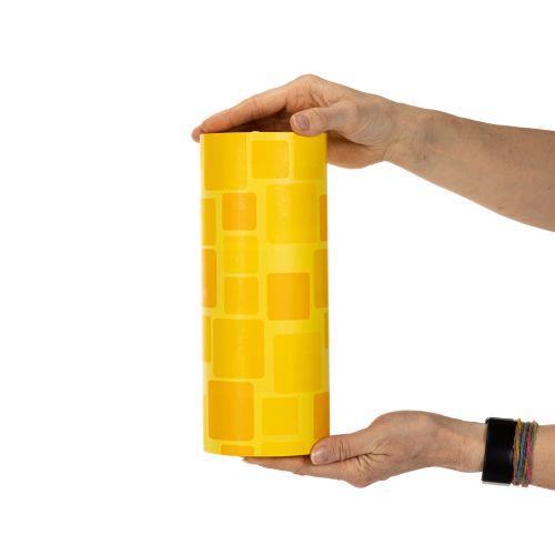 Floristik-Manschettenpapier aus Papier, 25 cm x 100 m, gelbes Mosaikmuster | Floristik24.at