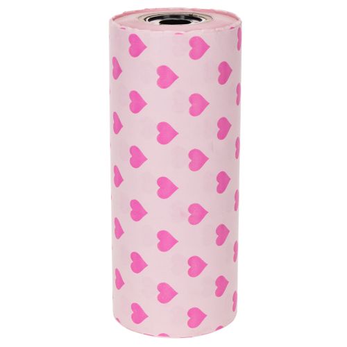 Manschettenpapier Rosa mit Herzmotiv 25 cm x 100 m für Dekoration | Floristik24.at