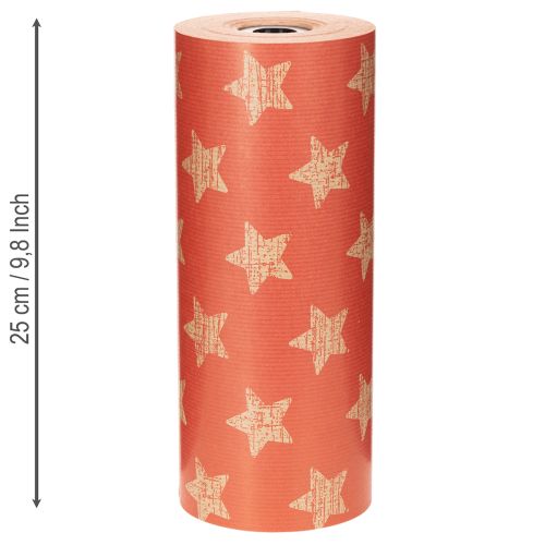 Manschettenpapier Rolle 25 cm x 100 m rot mit Sternenmuster Floristikbedarf | Floristik24.at