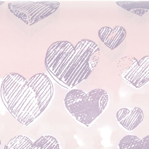 Artikel Manschettenpapier für Floristik mit Herzmotiven für dekorative Blütenkreationen 25cm 25m