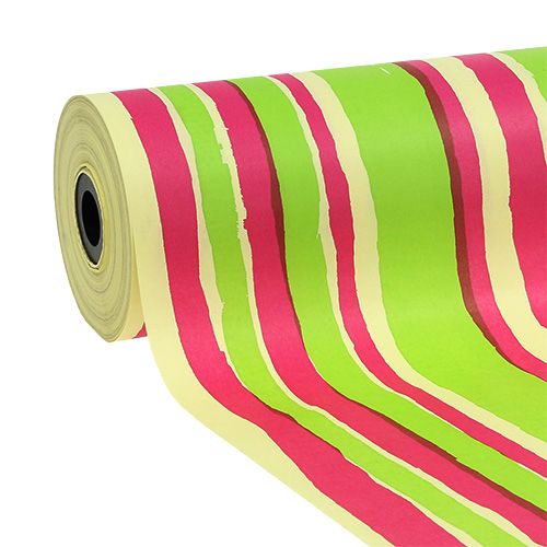 Floristik24 Manschettenpapier 25cm Streifen Muster 100m