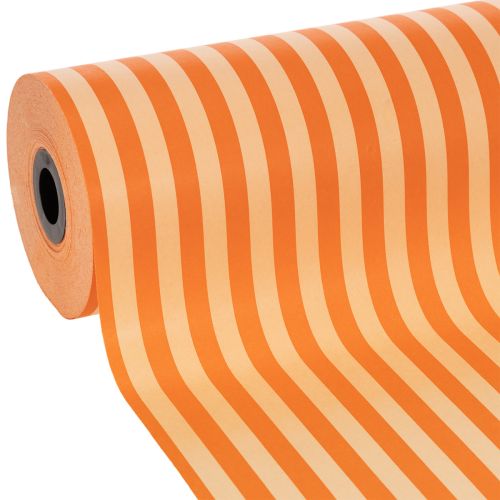 Manschettenpapier Rolle Papier orange gestreift 25 cm x 100 m Floristik